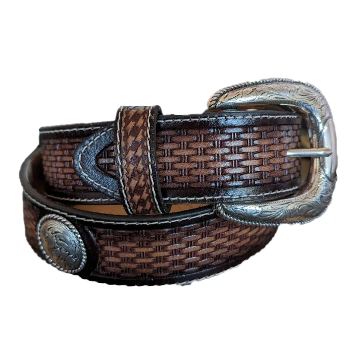 TONY LAMA BROWNFIELD LEATHER BELT TAN C42824