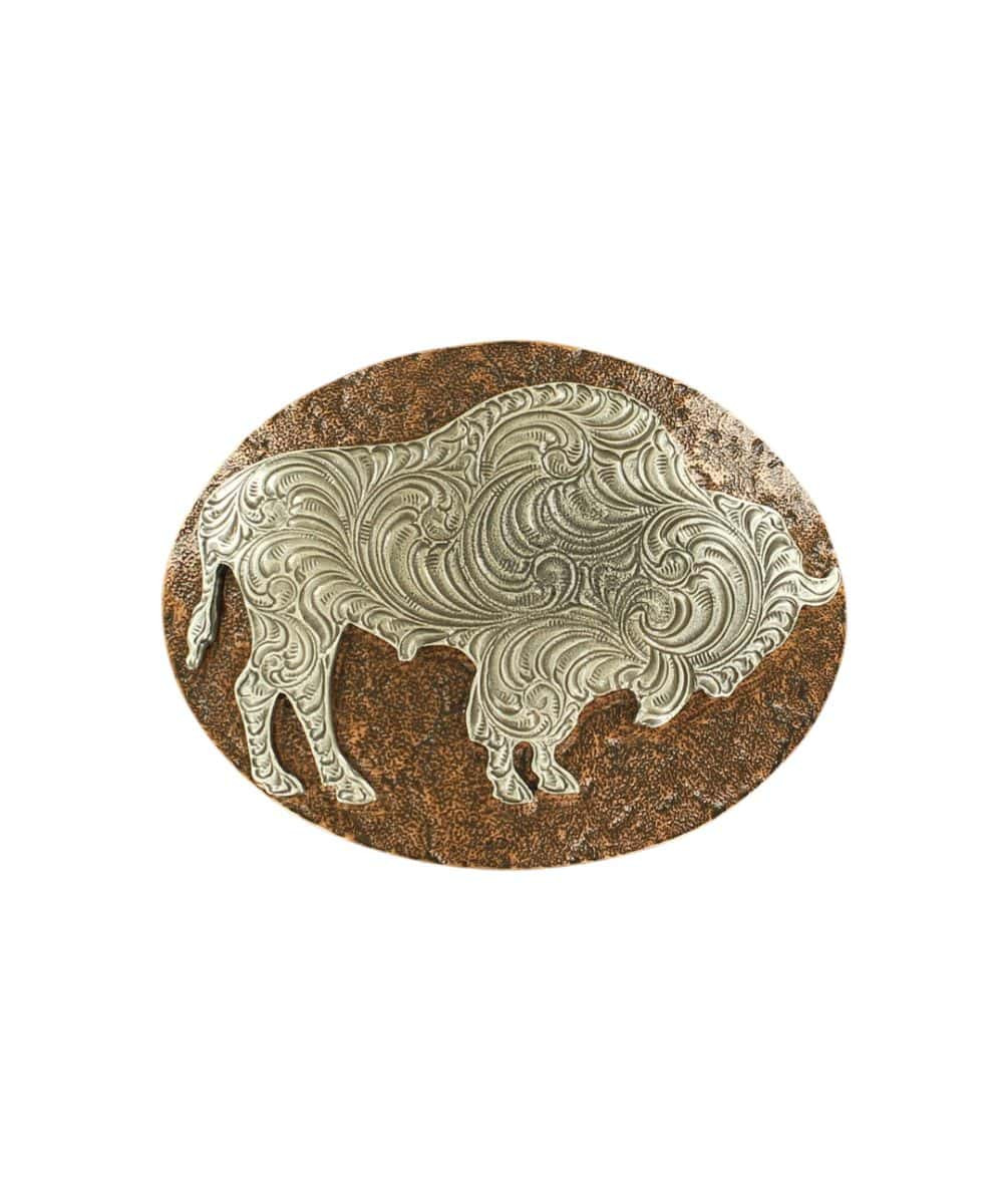 M&F NOCONA MENS HAMMERED EDGE BUFFALO BUCKLE 37712