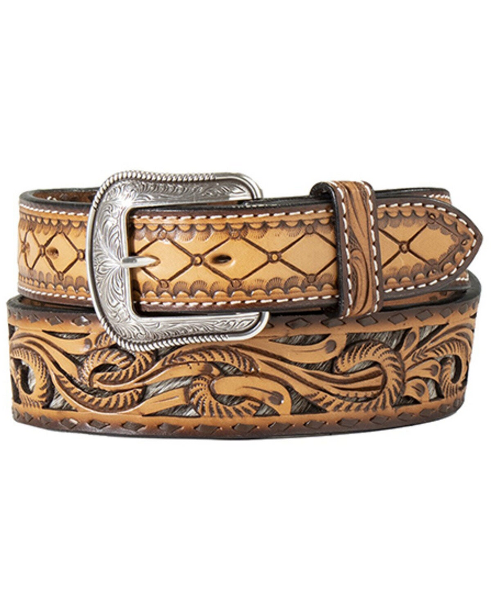 M&F MENS TOOLED LEATHER BELT D100016302