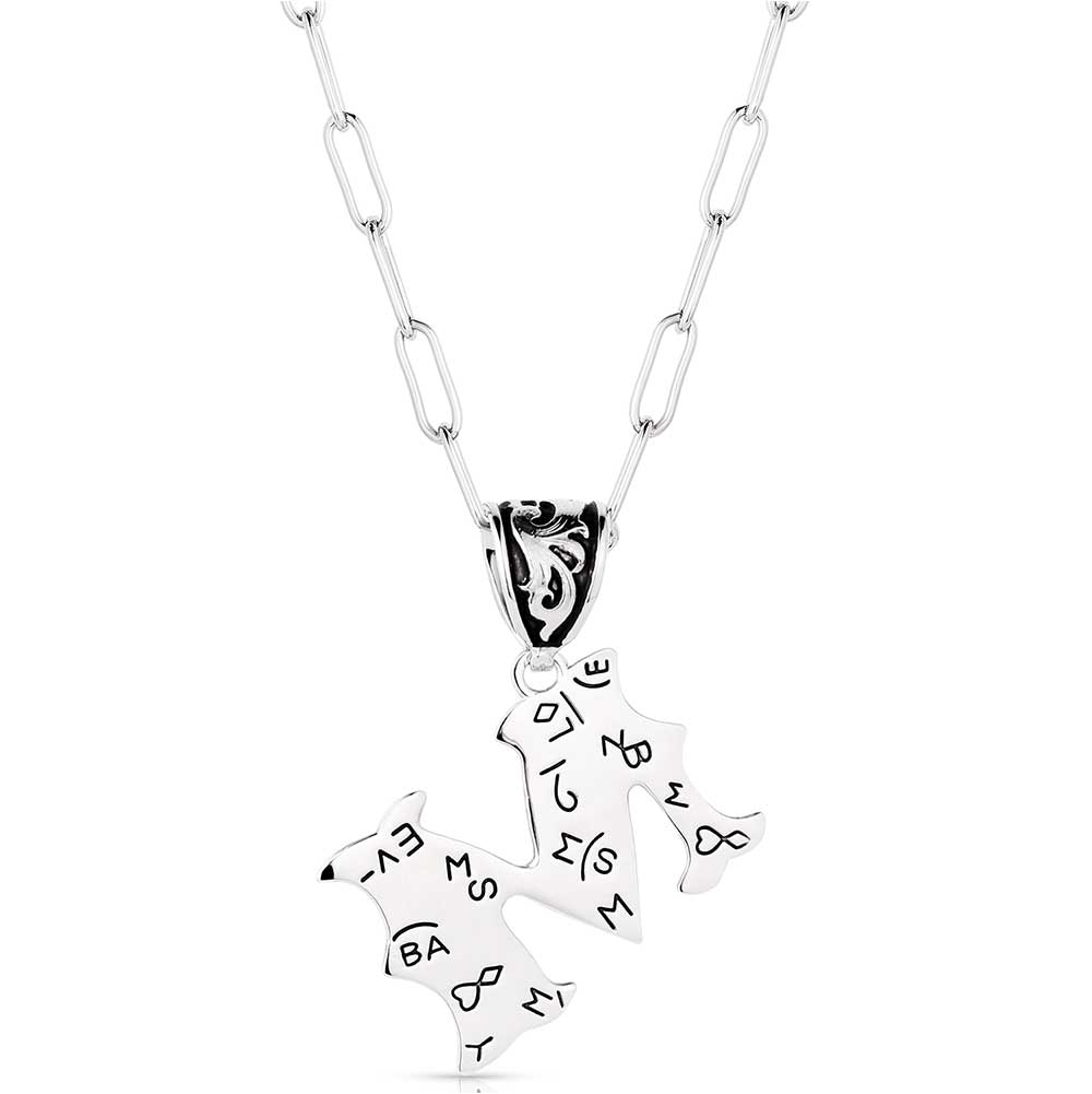 MONTANA WESTERN ENGRAVED INITIAL NECKLACE NC6096-M
