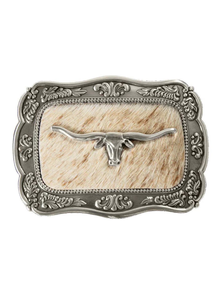 M&F BLAZIN ROXX LONG HORN CALF HAIR BELT BUCKLE 37951