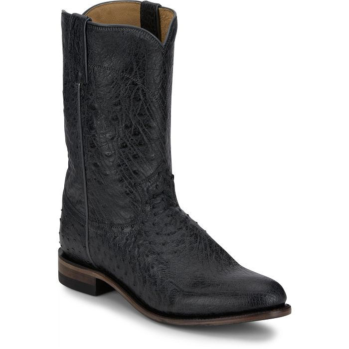 JUSTIN STINSON 10" SMOOTH OSTRICH ROPER GREY MJ3181