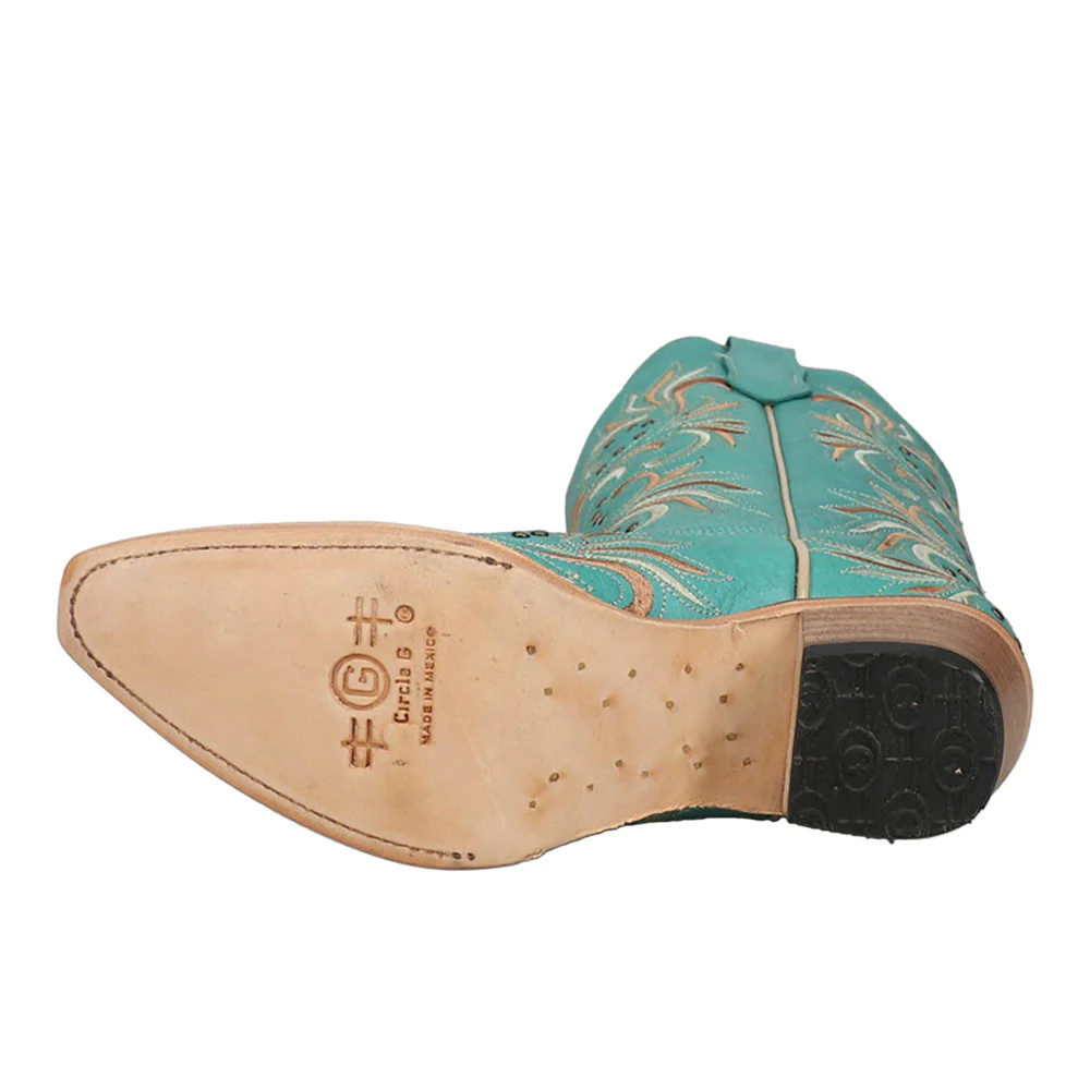 CIRCLE G EMBROIDERED STUDDED SNIP TOE COWBOY BOOTS L5965