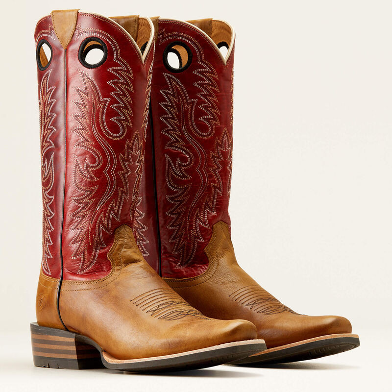 ARIAT RINGER COWBOY BOOT POLO/TAN/RED 10050878