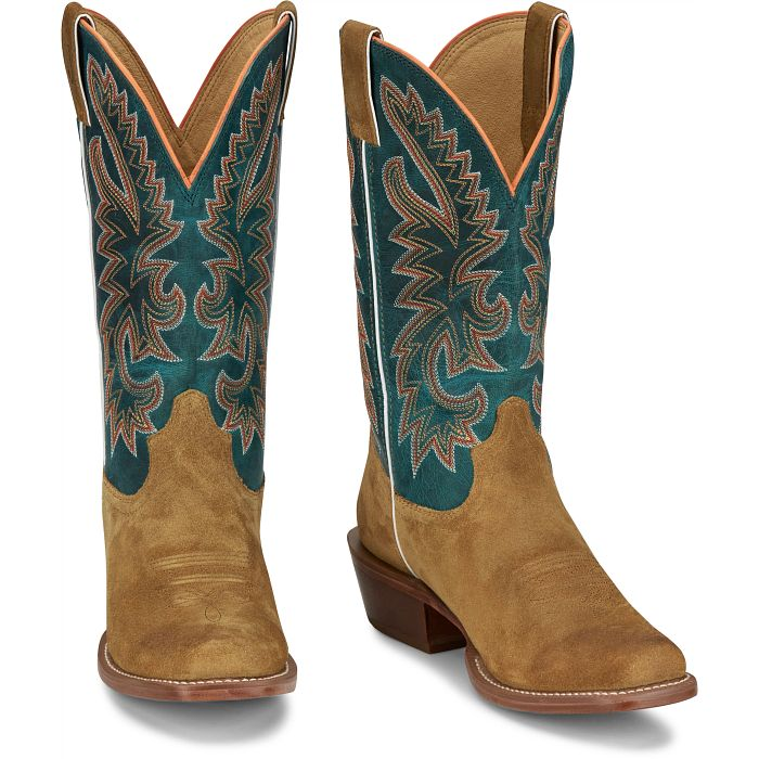 JUSTIN JIMMY 13" WESTERN BOOT WHEAT SUEDE FN7253