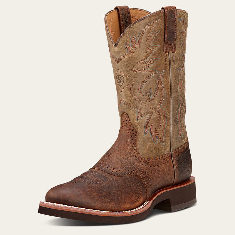 ARIAT MENS HERITAGE CREPE COWBOY BOOT EARTH/BROWN 10002559