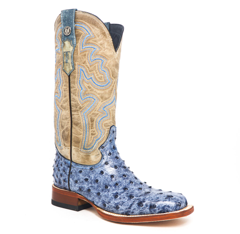 TANNER BLUEBONNET IMITATION OSTRICH BOOTS TML207061