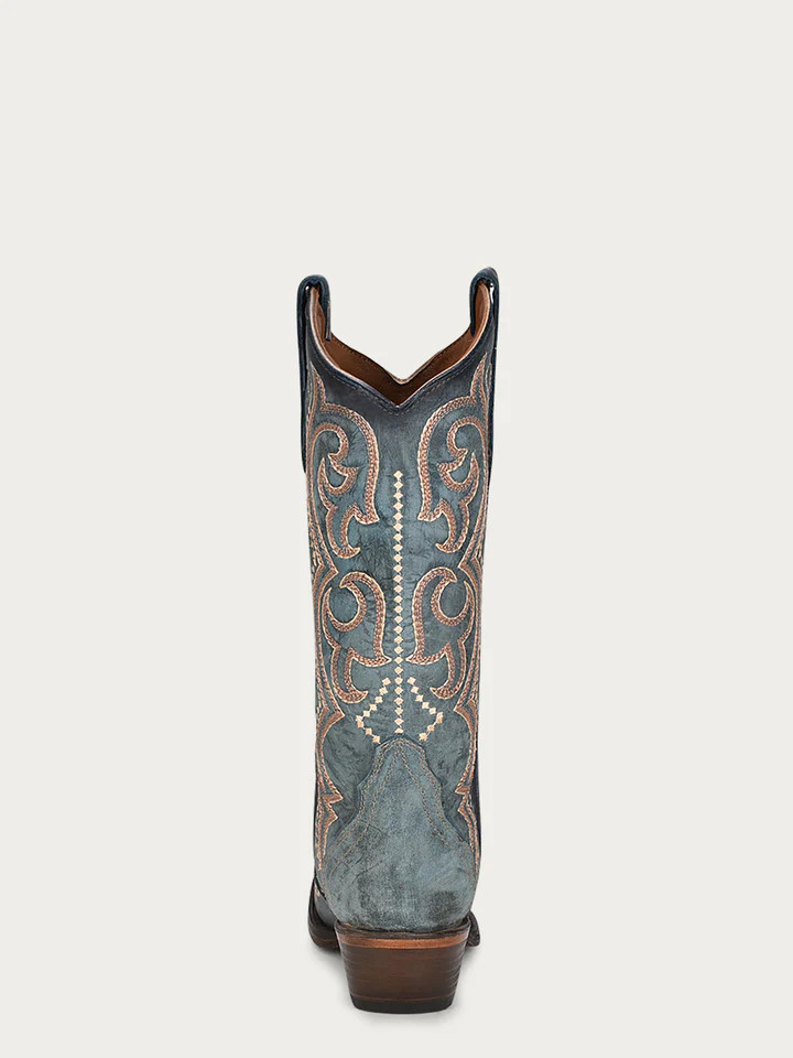 CORRAL WOMENS EMBROIDERY AND TRIAD BLUE JEAN COWBOY BOOT L5869