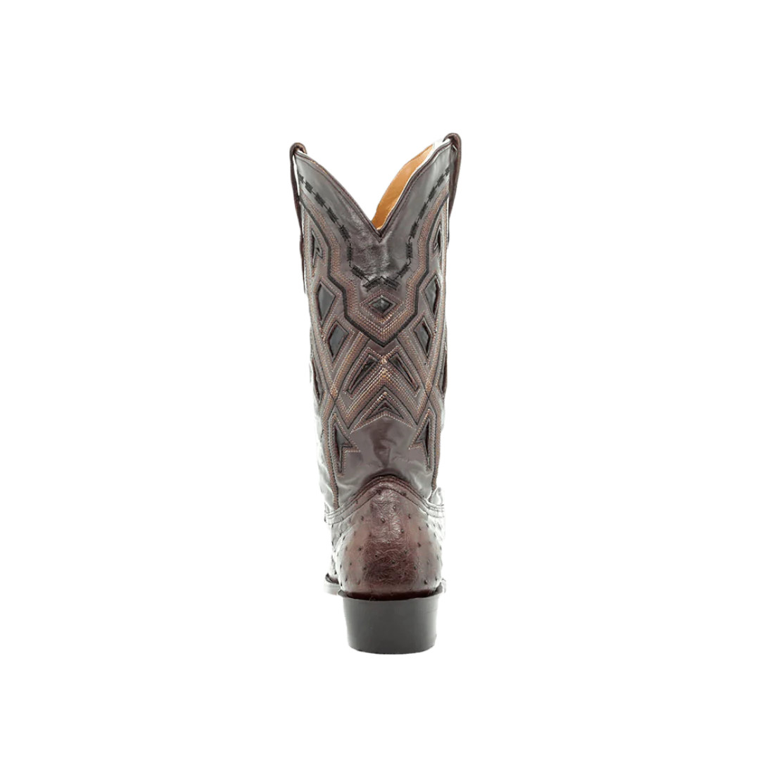CORRAL MENS CHOCOLATE OSTRICH NARROW BOOTS A3468