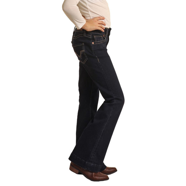ROCK & ROLL GIRLS SCALLOP BACK YOKE TROUSER JEANS BG5MD02987