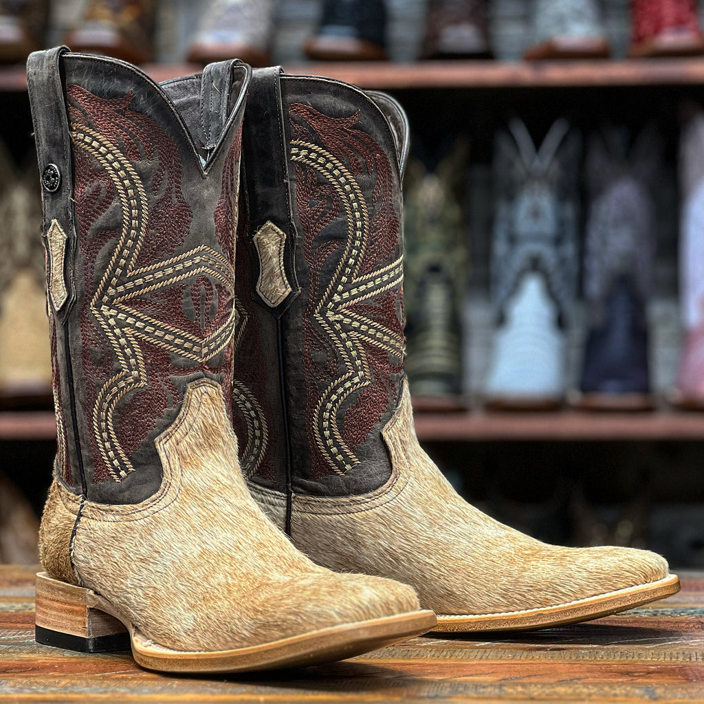 TANNER HAIR ON COWHIDE LEATHER BOOTS TM205565
