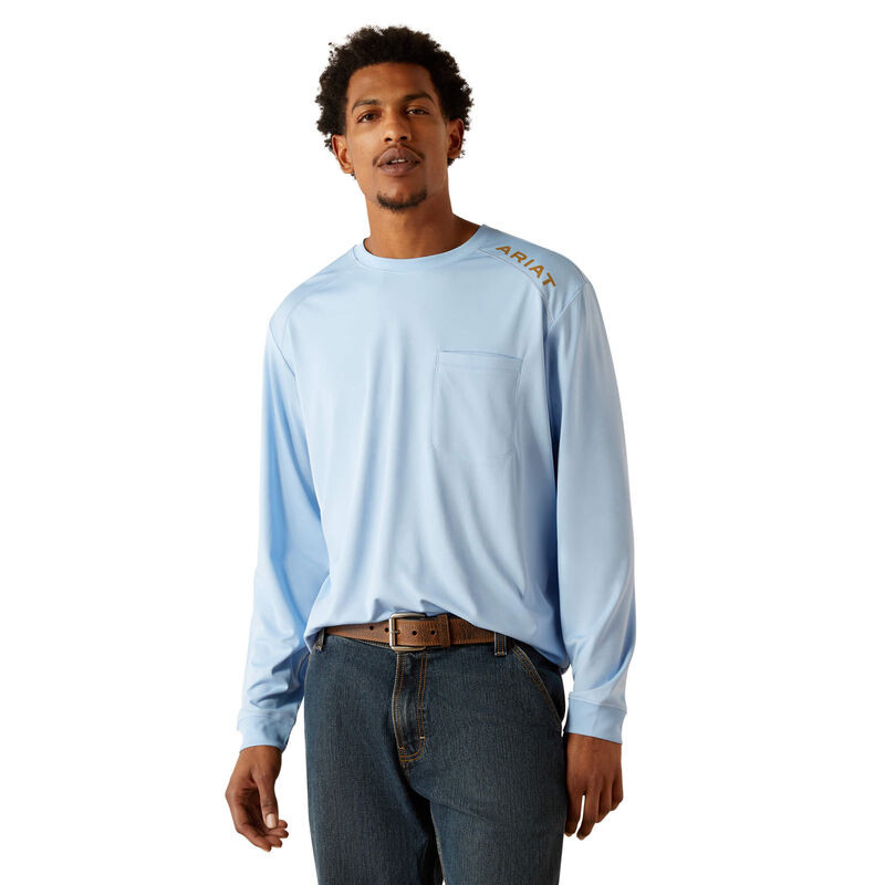 ARIAT REBAR SUNBLOCKER T-SHIRT PLACID BLUE 10054424