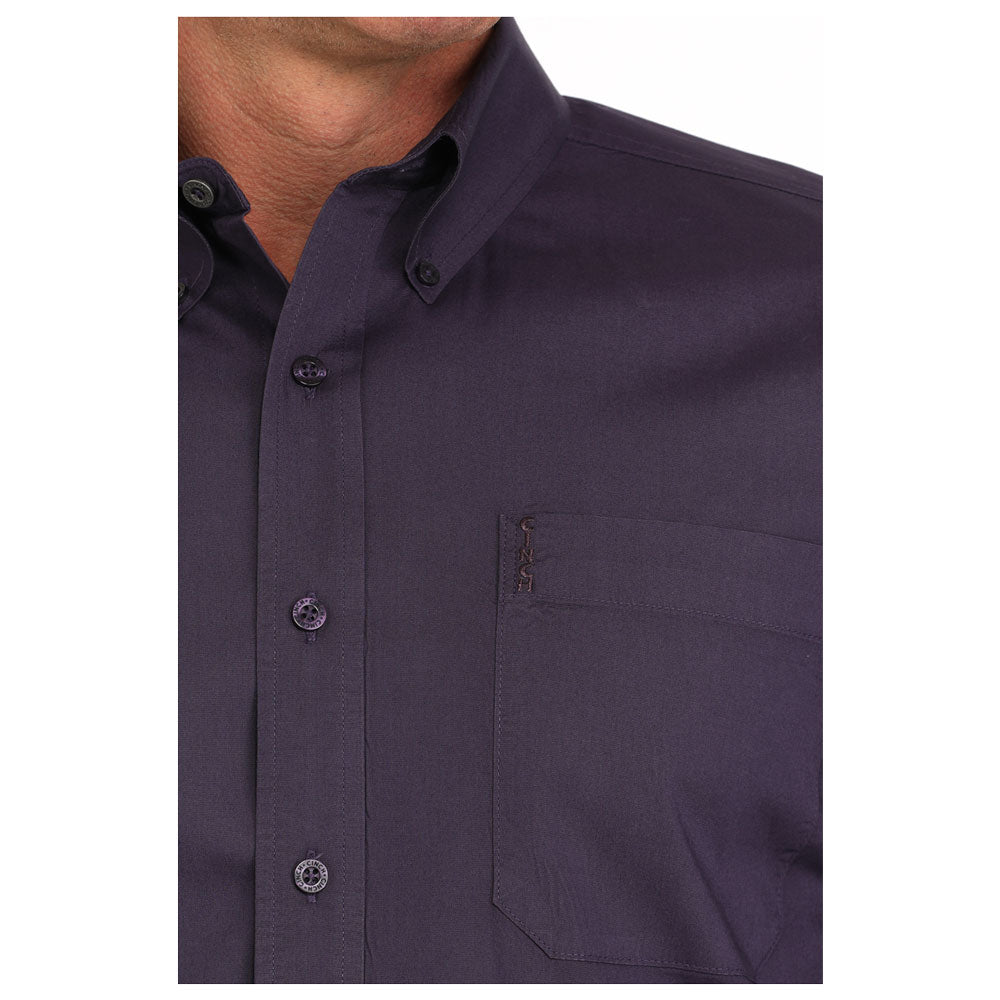 CINCH MENS MODERN FIT BUTTON DOWN SHIRT PURPLE MTW1347125