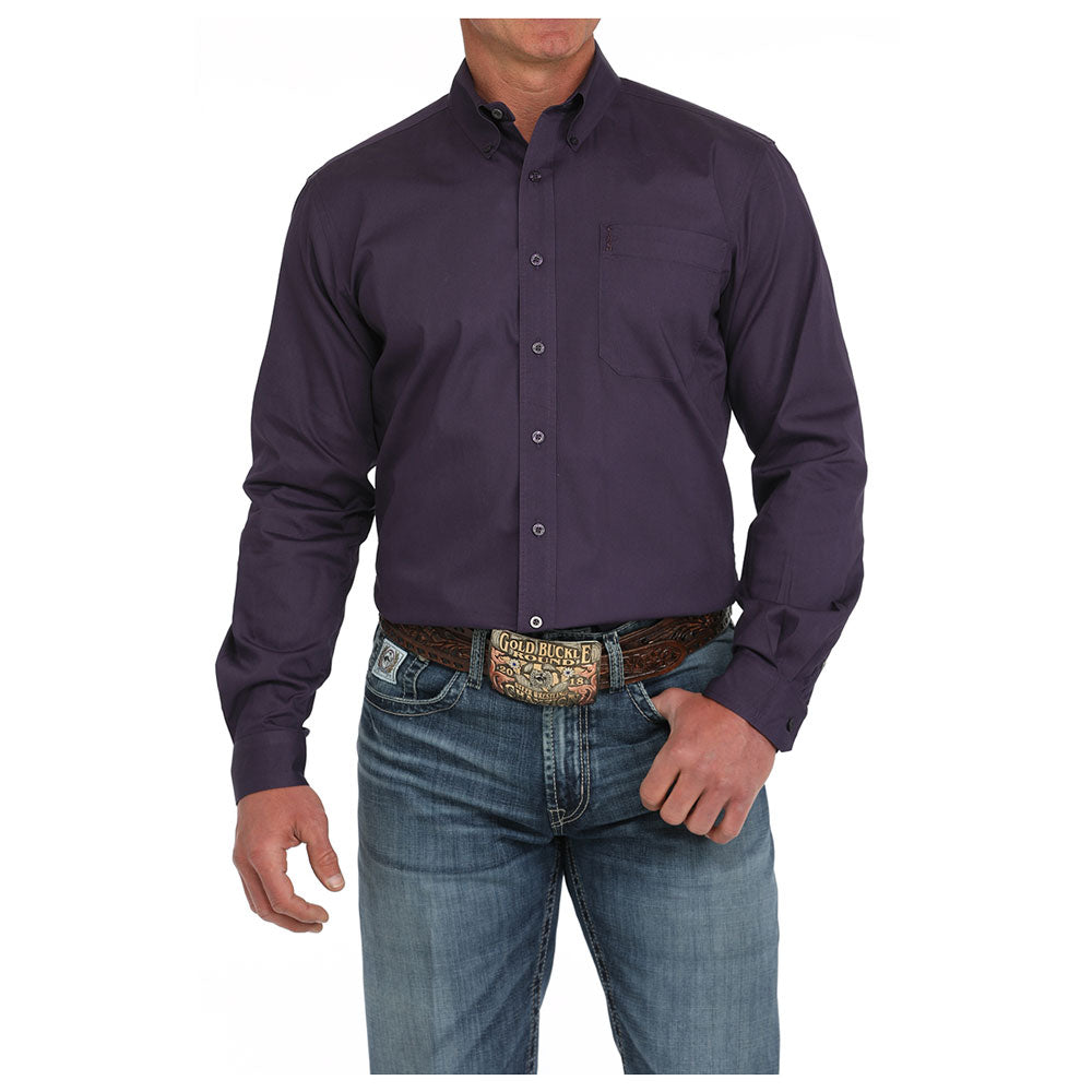 CINCH MENS MODERN FIT BUTTON DOWN SHIRT PURPLE MTW1347125