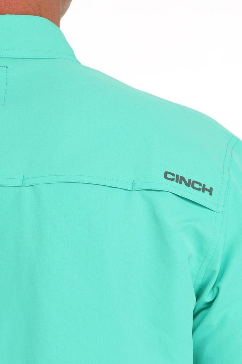 CINCH MENS SOLID ARENAFLEX LONG SLEEVE SHIRT TURQUOISE MTW1722001