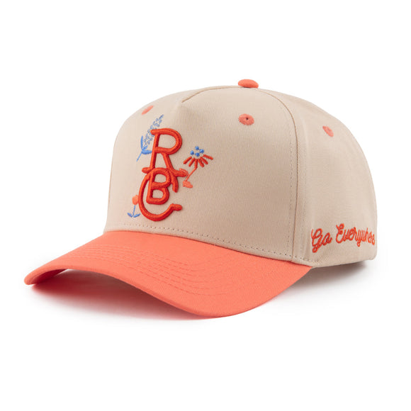 RAISED BY COYOTES TEXAS WILDFLOWERS HAT TAN/ORANGE