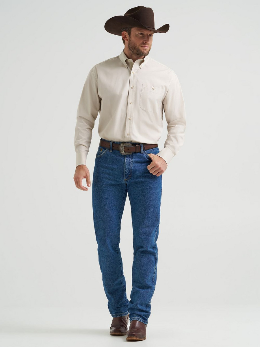 WRANGLER MENS GEORGE STRAIT SHIRT PALE STONE 2369608