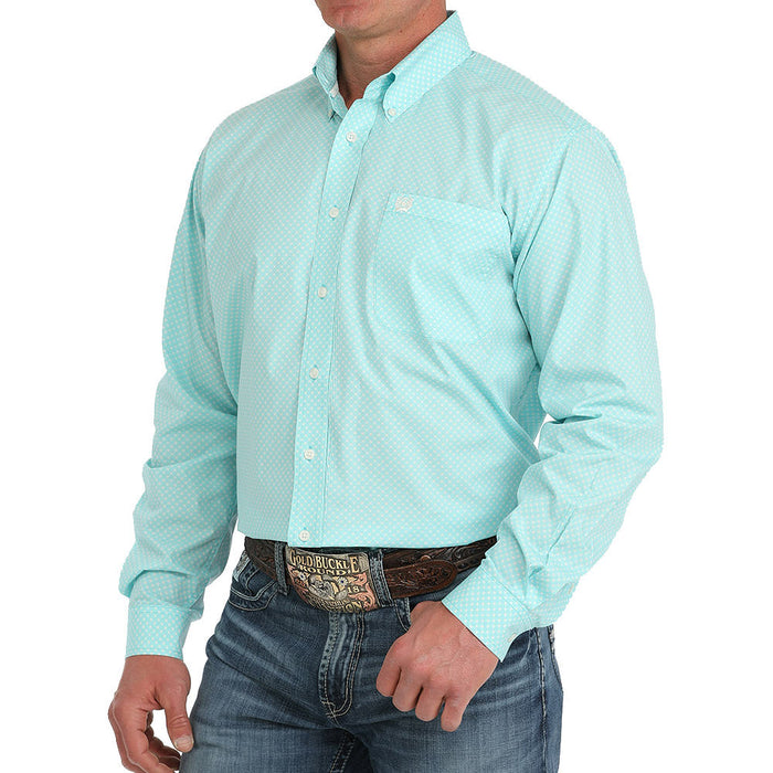 CINCH MENS LONG SLEEVE BUTTON DOWN SHIRT TURQUOISE MTW1105905