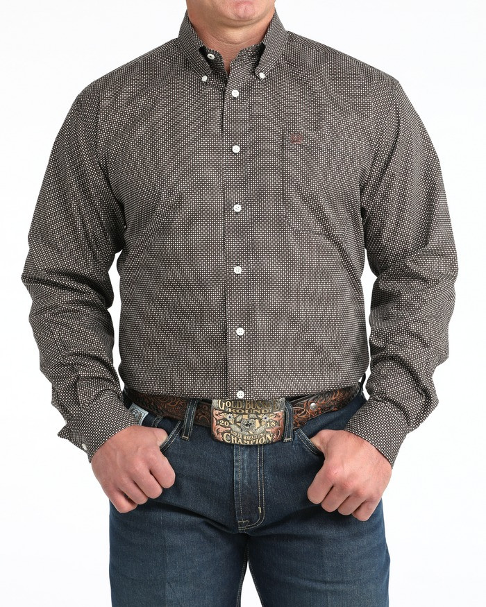CINCH MENS CLASSIC FIT BUTTON-DOWN SHIRT NAVY MTW1106020
