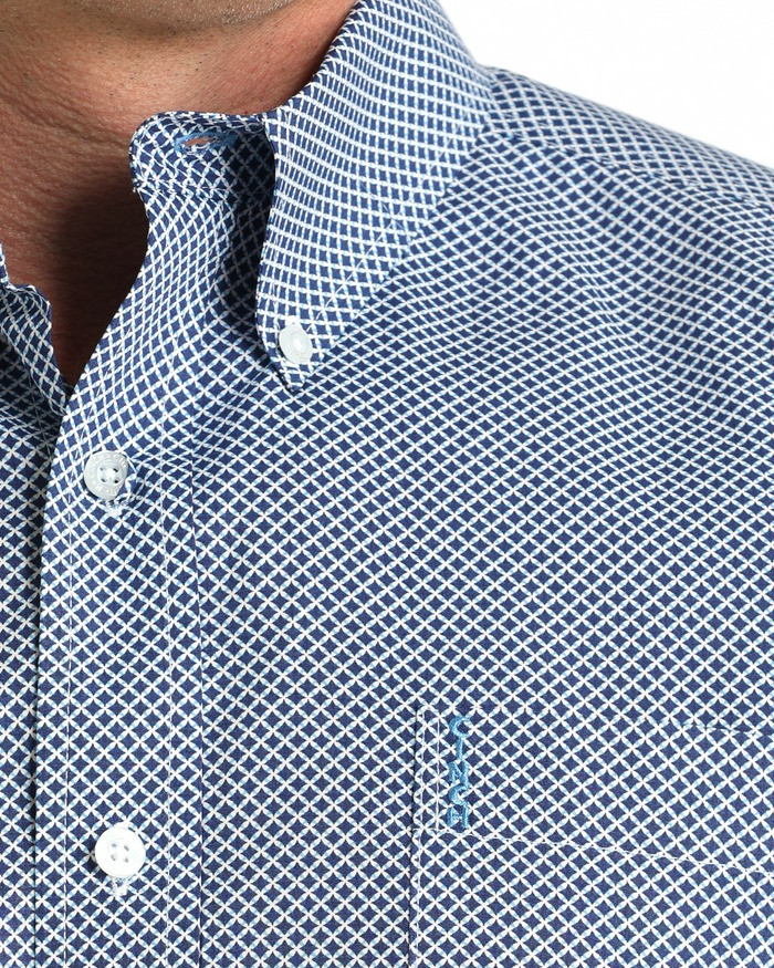 CINCH MENS MODERN FIT BUTTON-DOWN SHIRT ROYAL BLUE MTW1347146