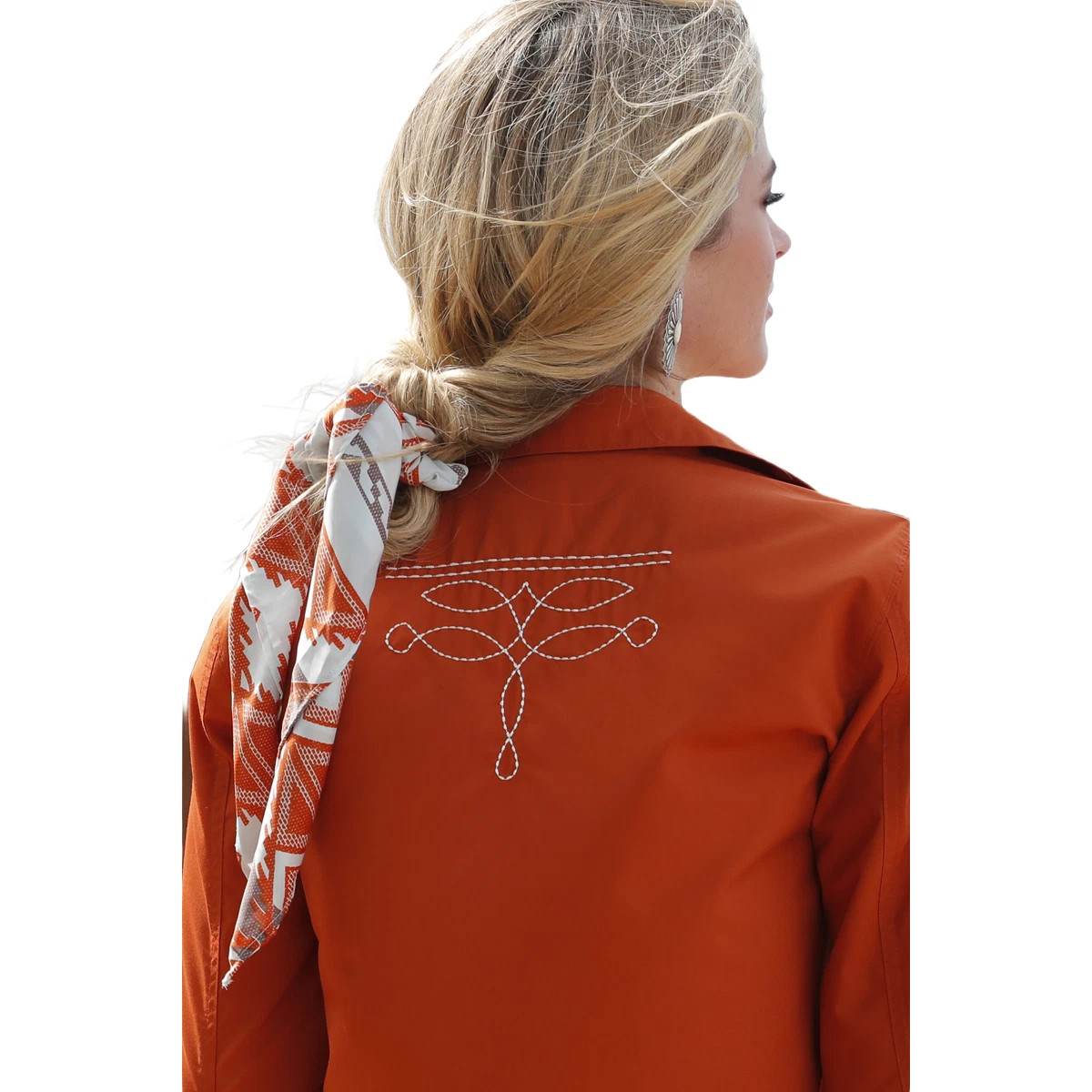 CINCH LADIES WESTERN BOOT STITCH SNAP SHIRT RUST BROWN CTW7501001