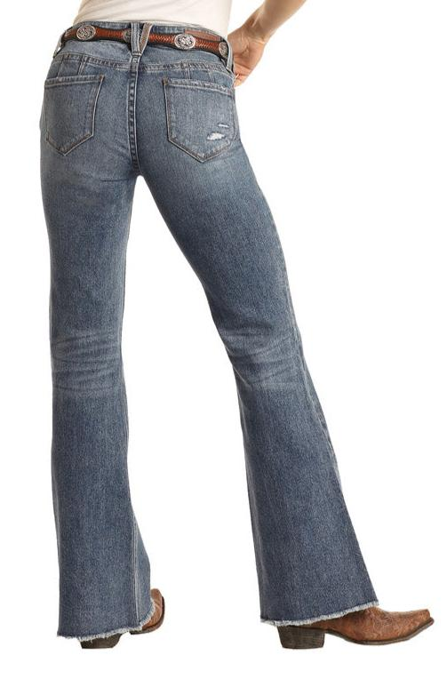 ROCK & ROLL LADIES MID RISE TROUSER JEANS MEDIUM WASH W8M3516