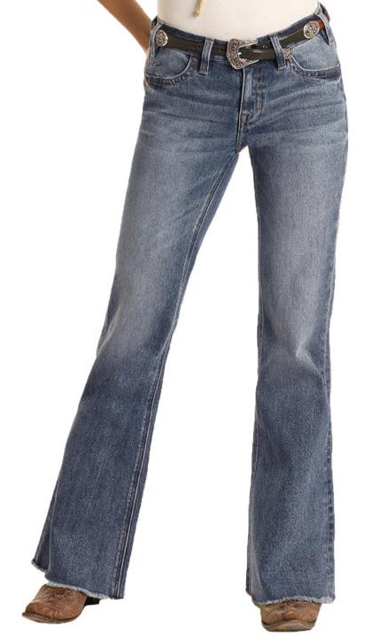 ROCK & ROLL LADIES MID RISE TROUSER JEANS MEDIUM WASH W8M3516