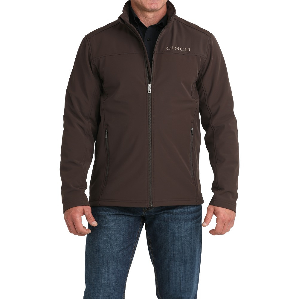 CINCH MENS WINDPROOF FULL ZIP JACKET BROWN MWJ1924002