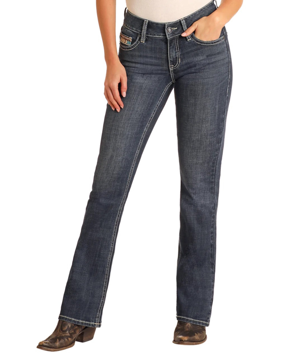 ROCK & ROLL BOOT CUT JEAN DARK VINTAGE BW4MD06030