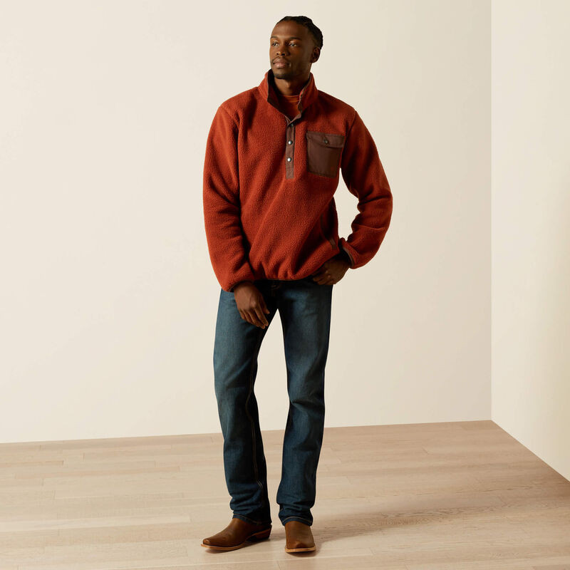 ARIAT POLAR BEAR MOCK SWEATER RUST 10062491