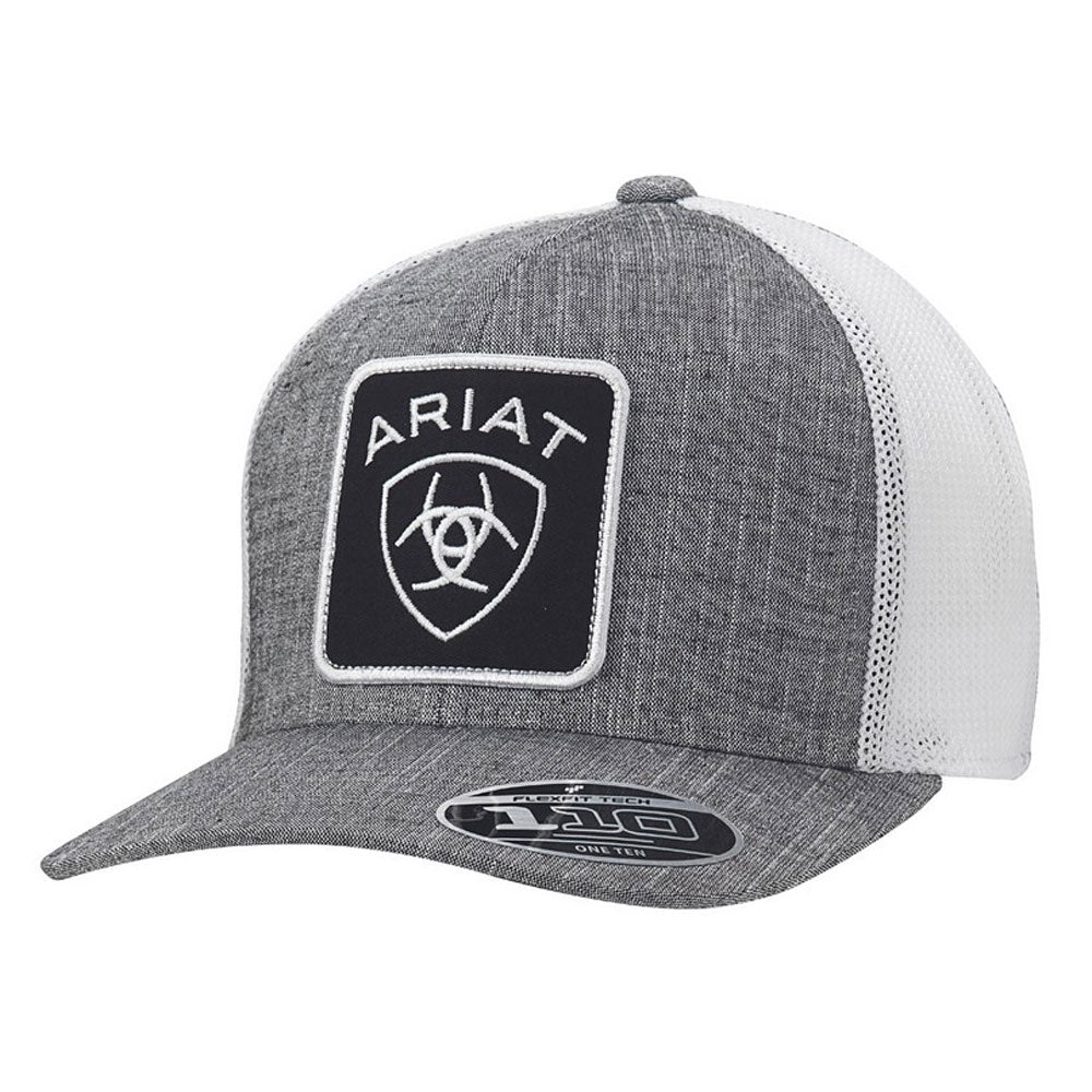 M&F ARIAT MENS SNAP BACK FLEX FIT 110 LARGE PATCH LOGO GREY A300014906