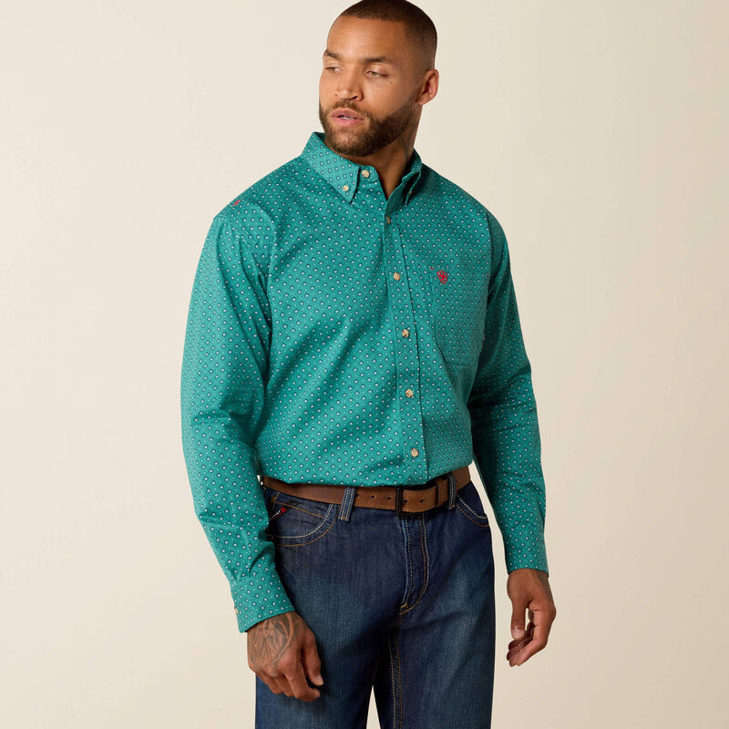 ARIAT FR AARON WORK SHIRT TEAL 10071322