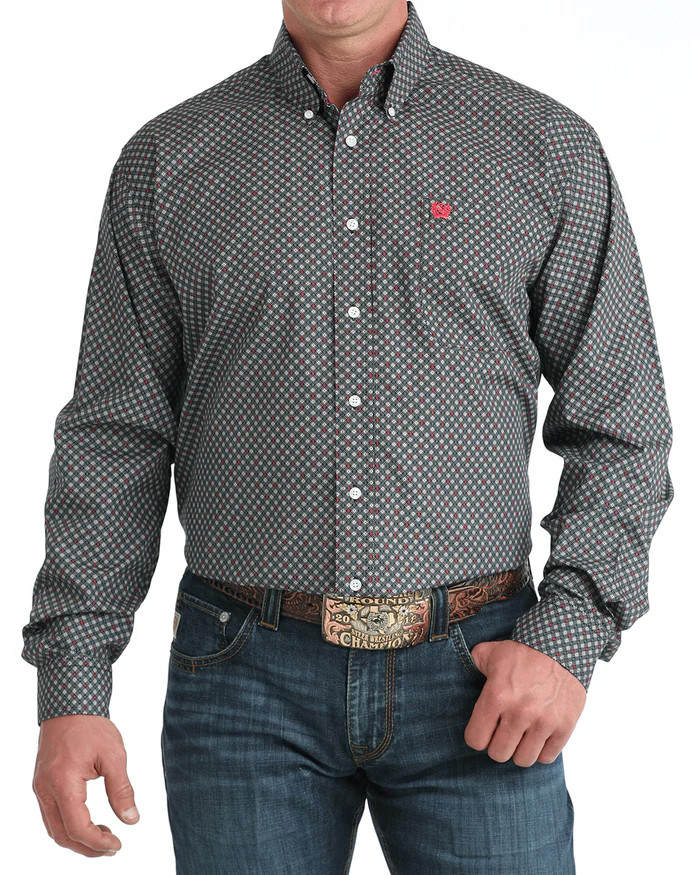 CINCH MENS CLASSIC FIT BUTTON-DOWN SHIRT BLACK MTW1106043