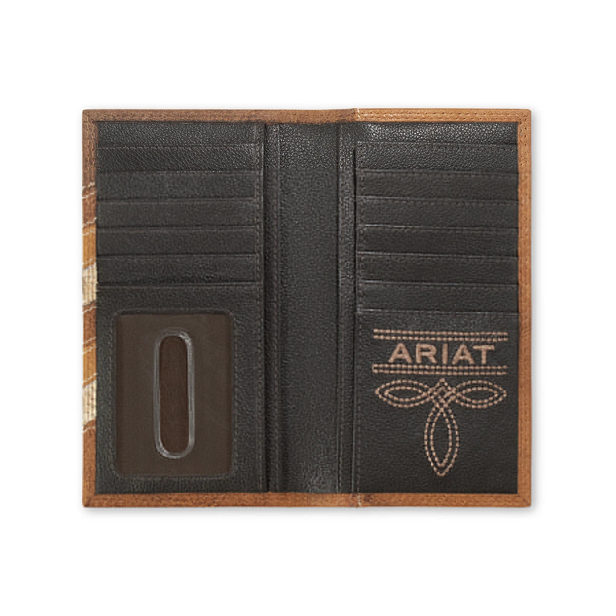 M&F ARIAT MENS CHEVRON PATCHWORK CALF HAIR RODEO WALLET A3563697
