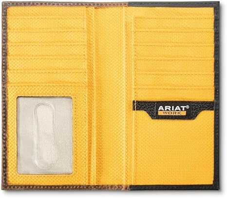 M&F ARIAT MENS ROUGHNECK CHECKBOOK LEATHER WALLET A3400701
