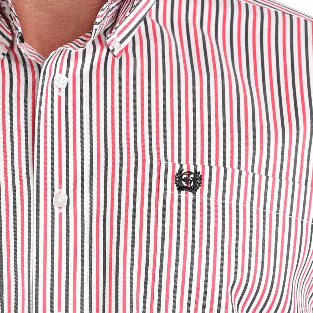 CINCH MENS CLASSIC FIT BUTTON DOWN SHIRT PINK/BLACK MTW1106044