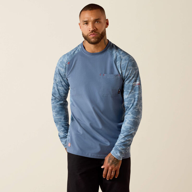 ARIAT FR STRETCH CAMO BASEBALL T-SHIRT 10071499