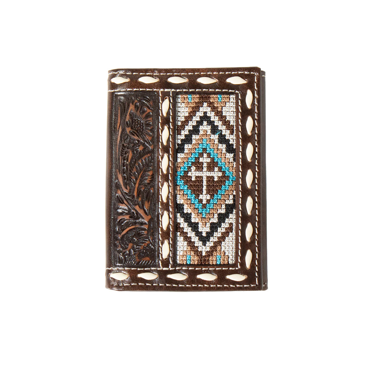 M&F NOCONA CROSS EMBROIDERY INLAY TRIFOLD WALLET N500044602