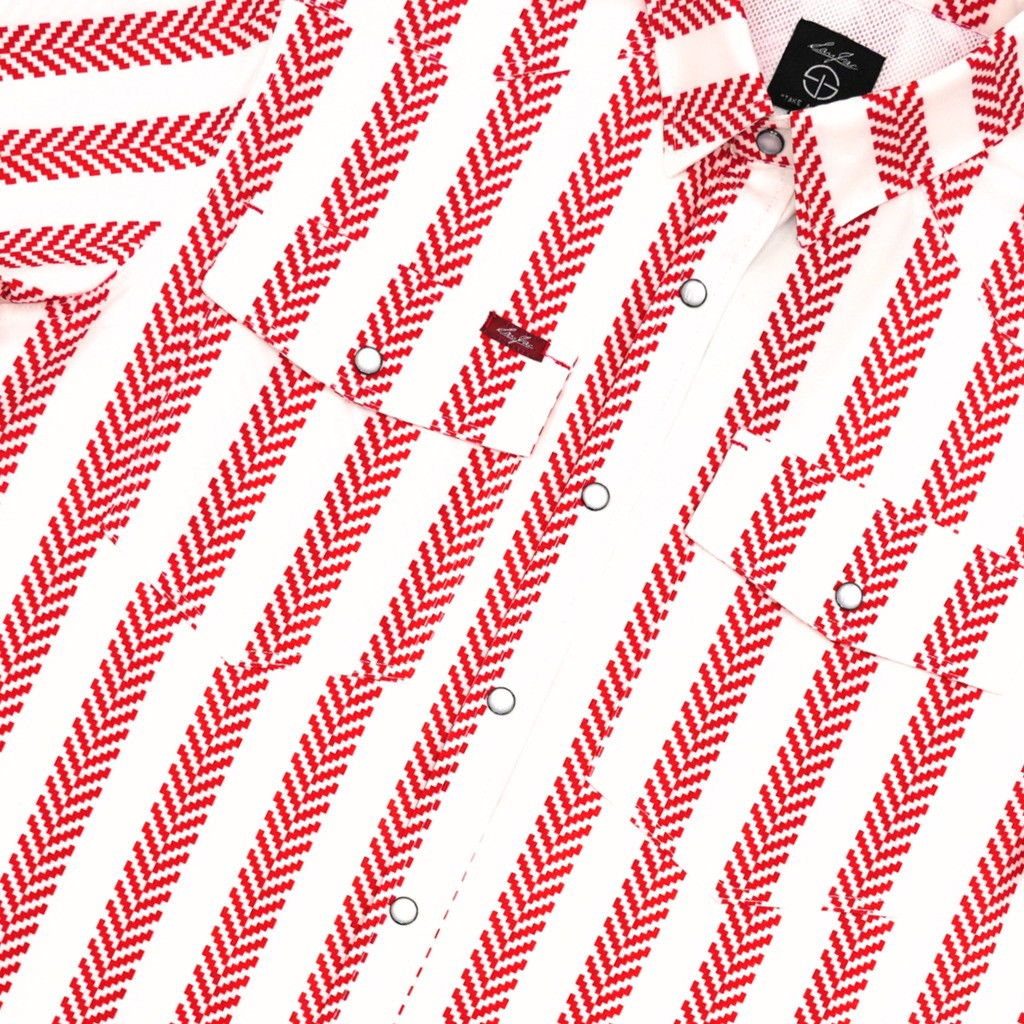 SAN JAC YOUTH SHORT SLEEVE PEARL SNAP SHIRT RED STRIPE YTH-SS-RSTRP