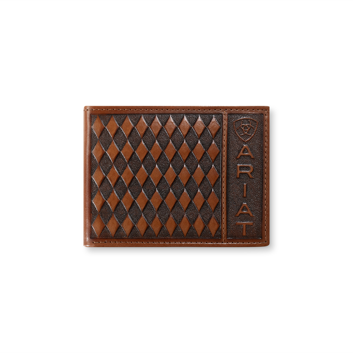 M&F ARIAT DIAMOND EMBROIDERED BIFOLD WALLET BROWN A3568602