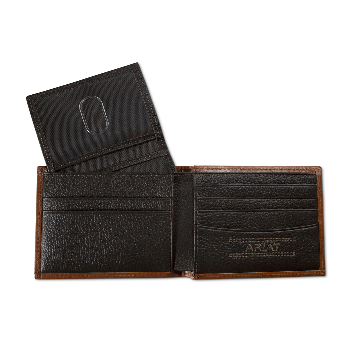 M&F ARIAT DIAMOND EMBROIDERED BIFOLD WALLET BROWN A3568602