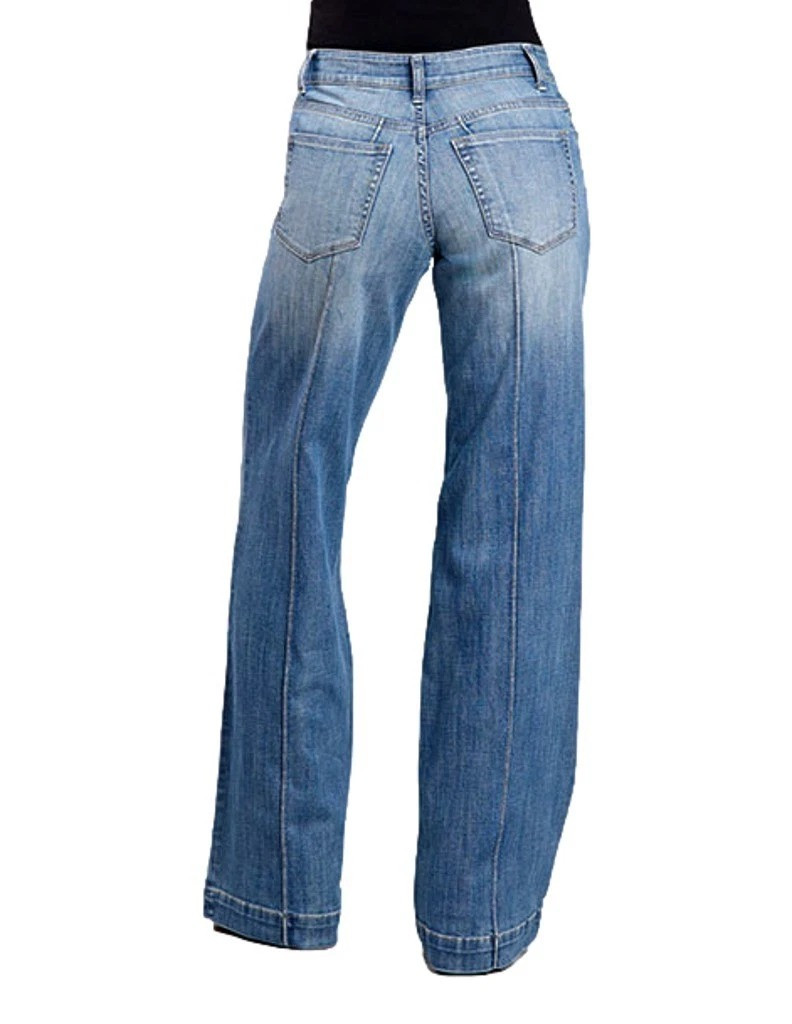STETSON WOMENS 675 WIDE LEG  WESTERN JEANS BLUE 11-054-0675-1201