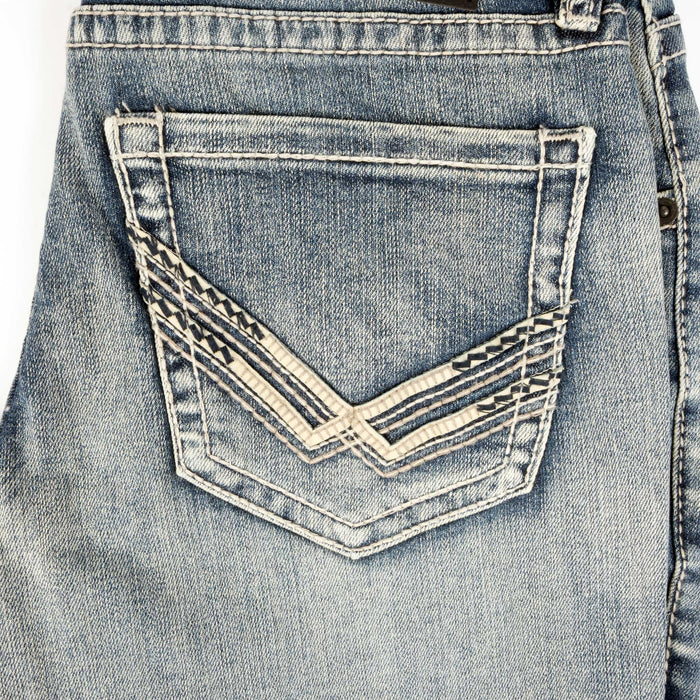 ROCK & ROLL MENS REVOLVER STEP STITCH EMBROIDERED JEAN BM1RD08588