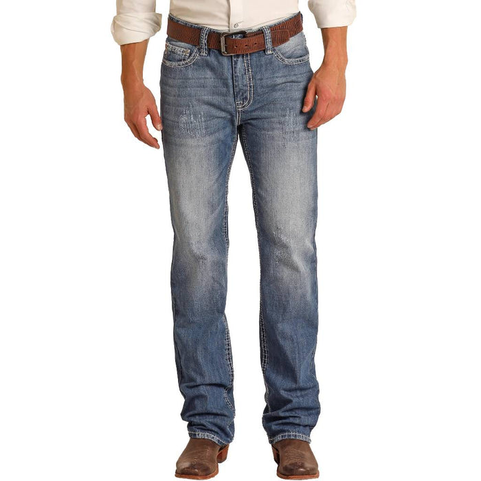 ROCK & ROLL MENS DOUBLE BARREL RELAXED STRAIGHT LEG JEAN M0S1612