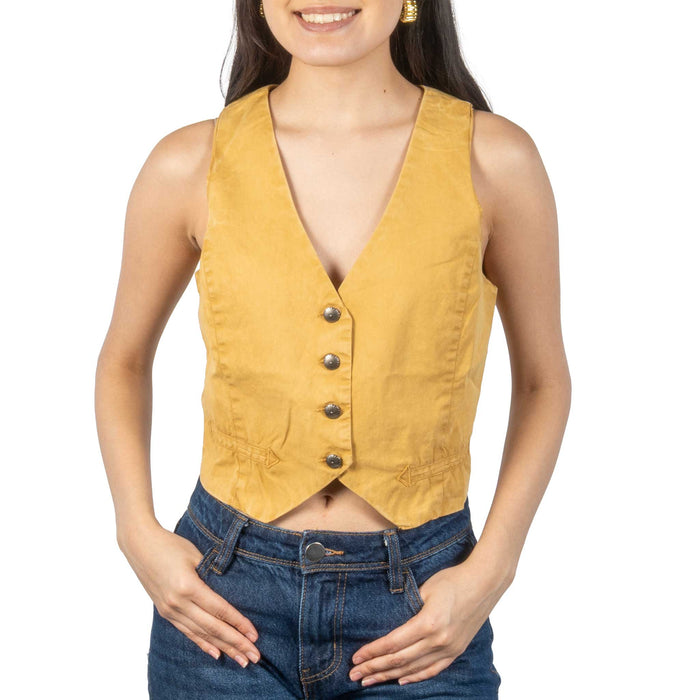 CINCH WOMENS VINTAGE GOLD VEST CTV7532001