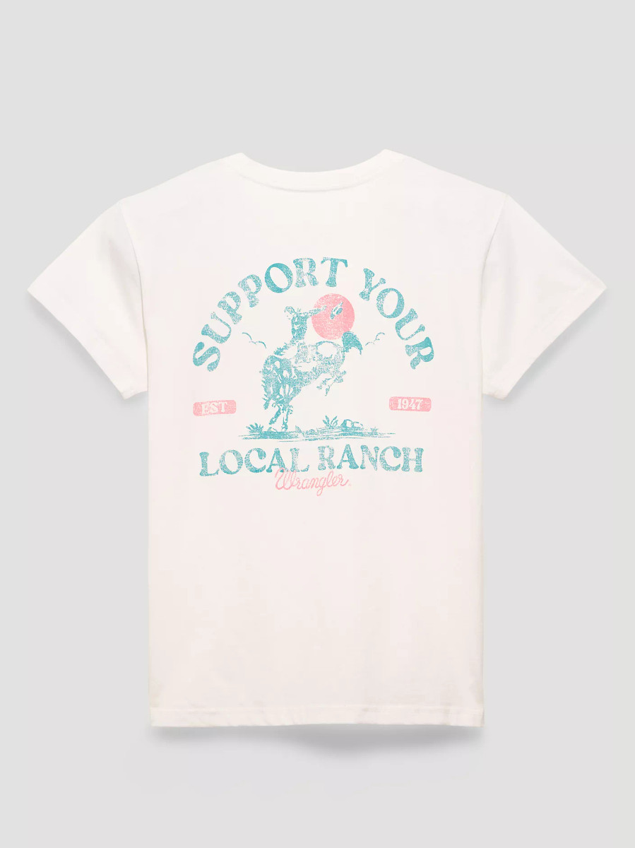 WRANGLER WOMENS LOCAL RANCH RETRO REGULAR FIT TEE BRIGHT WHITE 112372987