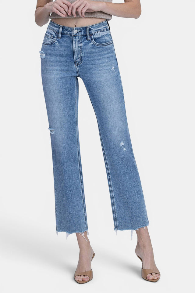 FLYING MONKEY HIGH RISE ANKLE STRAIGHT JEANS F6322
