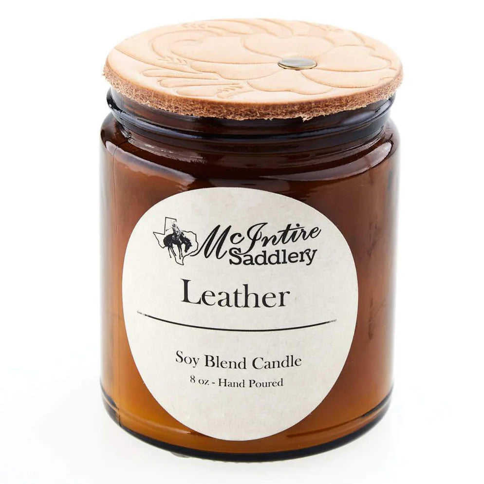MCINTIRE 8OZ CANDLE LEATHER