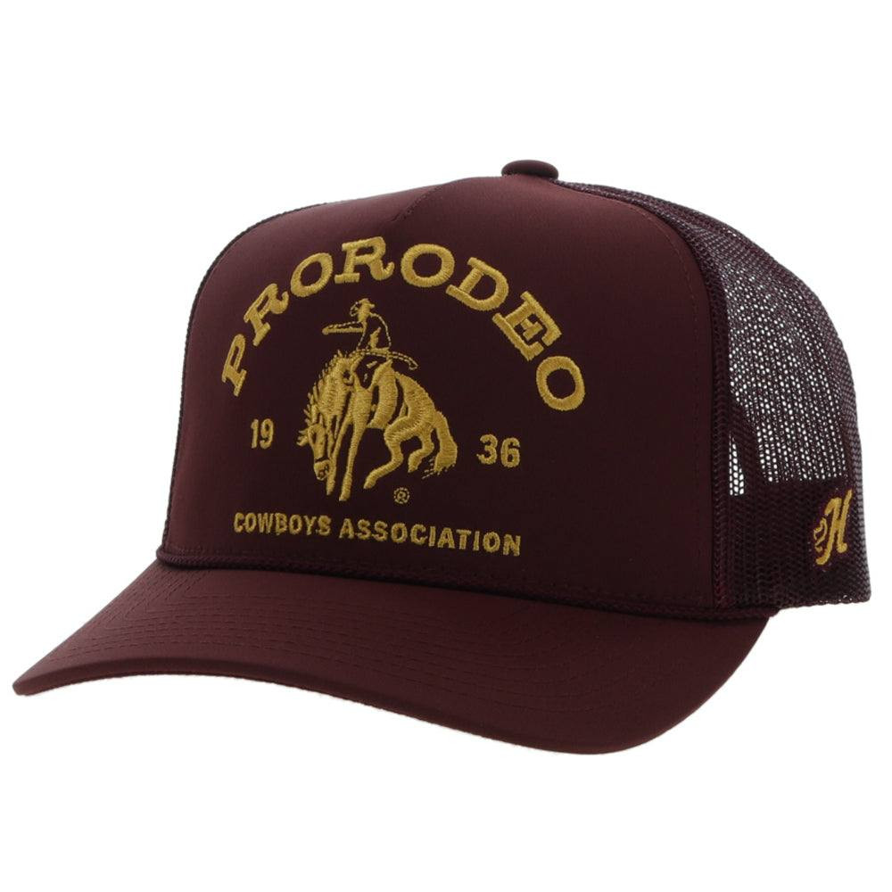 HOOEY PRORODEO MAROON HAT W/ GOLD LOGO 2263T-MA