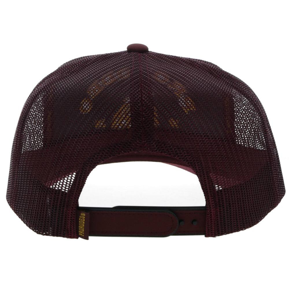 HOOEY PRORODEO MAROON HAT W/ GOLD LOGO 2263T-MA